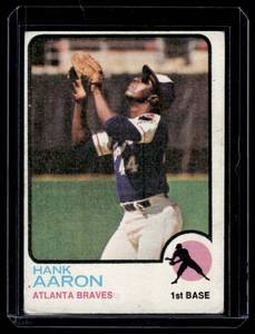 lot 39 image: Hank Aaron   1973 Topps #100 Atlanta Braves Baseball Card
