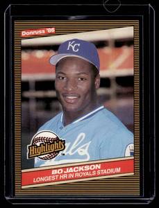 lot 153 image: Bo Jackson RC  1986 Donruss Highlights #43 Kansas City Royals Baseball Card