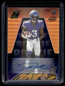 lot 40 image: Jordan Addison Numbered 1010 2023 Panini Zenith Autographs Artist Proof Gold #157 Minnesota Vikings Football Card