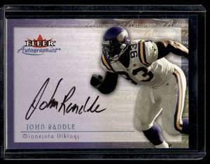 lot 42 image: John Randle Auto   2000 Fleer Tradition #382 Minnesota Vikings Football Card