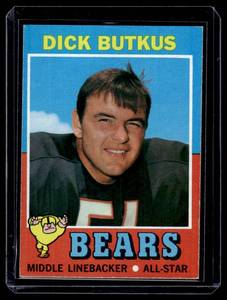lot 329 image: Dick Butkus   1971 Topps #25 Chicago Bears Football Card