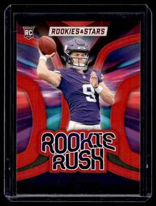 lot 160 image: J.J. McCarthy RC  2024 Panini Rookies & Stars Rookie Rush #RR-JMY Minnesota Vikings Football Card