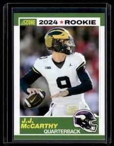 lot 287 image: J.J. McCarthy RC  2024 Panini Rookie #2 Minnesota Vikings Football Card