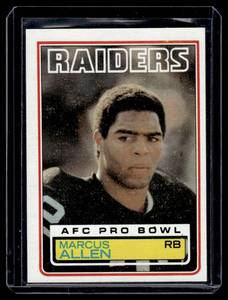 lot 289 image: Marcus Allen RC  1983 Topps #294 Oakland Raiders Football Card