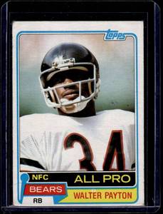 lot 295 image: Walter Payton   1981 Topps #400 Chicago Bears Football Card