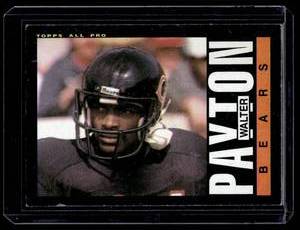 lot 49 image: Walter Payton   1985 Topps #33 Chicago Bears Football Card