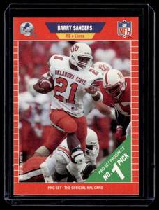 lot 104 image: Barry Sanders RC  1989 Pro Set #494 Detroit Lions Football Card