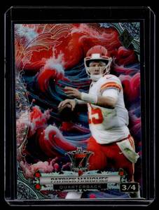 lot 50 image: Patrick Mahomes II Numbered 34 RARE Refractor   2024 Wild Card 7 Card Studs #6 Kansas City Chiefs Football Card