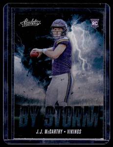 lot 52 image: J.J. McCarthy RC  2024 Panini Absolute By Storm #BS-JMY Minnesota Vikings Football Card