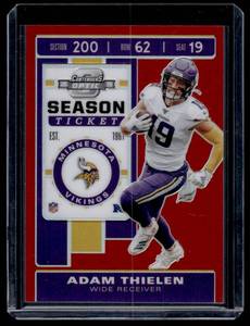 lot 53 image: Adam Thielen  083199 2020 Panini Contenders #58 Minnesota Vikings Football Card