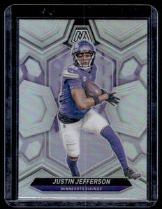 lot 107 image: Justin Jefferson   2024 Panini Mosaic Silver Holo #143 Minnesota Vikings Football Card