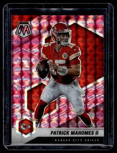 lot 109 image: Patrick Mahomes II   2021 Panini Mosaic Pink Prizm #1 Kansas City Chiefs Football Card