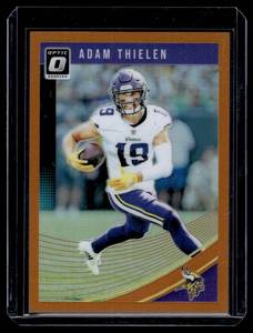 lot 112 image: Adam Thielen  162199 2018 Donruss Optic Orange #64 Minnesota Vikings Football Card