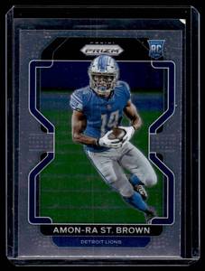 lot 164 image: Amon-Ra St. Brown RC  2021 Panini Prizm Blue #358 Detroit Lions Football Card