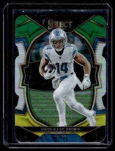 lot 168 image: Amon-Ra St. Brown Die Cut   2022 Panini Select Prizm #58 Detroit Lions Football Card