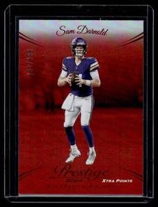 lot 304 image: Sam Darnold  234399 2024 Panini Prestige Xtra Points Ruby #191 Minnesota Vikings Football Card