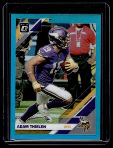 lot 305 image: Adam Thielen  082299 2019 Donruss Optic Aqua #61 Minnesota Vikings Football Card