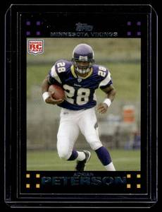 lot 307 image: Adrian Peterson RC  2007 Topps #301 Minnesota Vikings Football Card