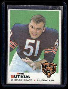 lot 61 image: Dick Butkus   1969 Topps #139 Chicago Bears Football Card