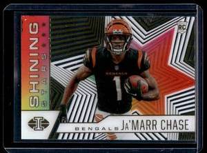 lot 119 image: JaMarr Chase RC  2021 Panini Illusions Shining Stars #SS-17 Cincinnati Bengals Football Card