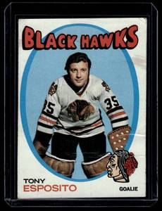 lot 173 image: Tony Esposito   1971 Topps #110 Chicago Blackhawks Hockey Card