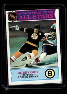 lot 178 image: Bobby Orr   1975 Topps #288 Boston Bruins Hockey Card