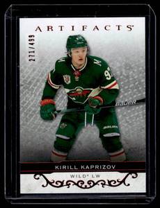 lot 68 image: Kirill Kaprizov  271499 2021 Upper Deck Artifacts Ruby #109 Minnesota Wild Hockey Card
