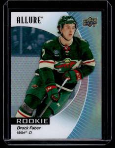 lot 182 image: Brock Faber Refractor RC  2024 Allure #112 Minnesota Wild Hockey Card