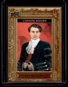 lot 318 image: Connor Bedard Insert RC  2023 Upper Deck UD Portraits #P60 Chicago Blackhawks Hockey Card