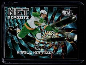 lot 319 image: Kirill Kaprizov Net Deposits Insert RC  2021 Metal Universe #ND-1 Minnesota Wild Hockey Card