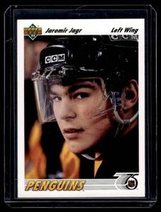 lot 190 image: Jaromir Jagr   1992 Upper Deck #256 Pittsburgh Penguins Hockey Card