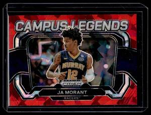 lot 229 image: Ja Morant Red Cracked Ice   2024 Prizm Classic Draft Picks #10 Memphis Grizzlies Basketball Card