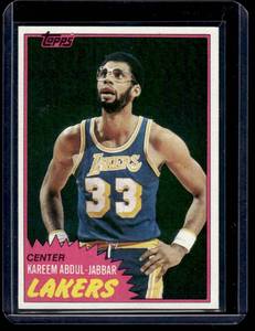 lot 241 image: Kareem Abdul-Jabbar   1981 Topps #20 Los Angeles Lakers Basketball Card