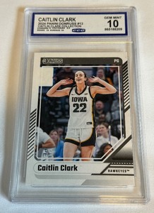lot 11 image: Caitlin Clark RC Graded 10 Gem Mint 2024 Donruss #13 Rookie Basketball WNBA Card