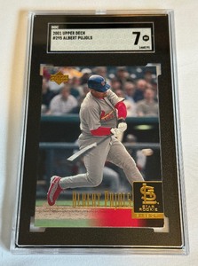 lot 12 image: Albert Pujols RC SGC 7 NM 2001 Upper Deck #295 Rookie Baseball Card