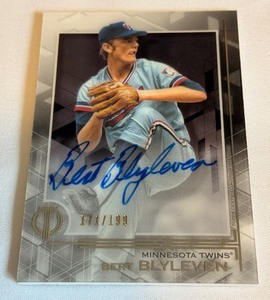 lot 16A image: Bert Blyleven Auto 199 2019 Topps Tribute #TA-BBL Numbered 171199 Minnesota Twins Baseball Card