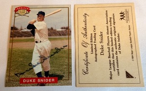 lot 20A image: Duke Snider Auto 1994 Nabisco All-Star Legends With COA