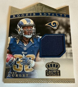 lot 23A image: Todd Gurley RC Relic Diecut 4992915 Crown Royale Rookie Loyalty #RRM-TG Numbered 209499 Football Card