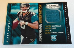 lot 24A image: Blake Bortles RC Relic 2014 Rookies and Stars Freshman Orientation #FO-BB Football Card