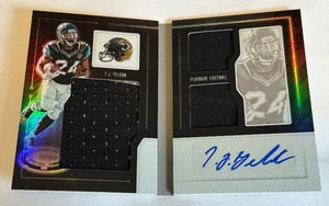 lot 31A image: TJ Yeldon Auto Tri-Relic Booklet 99 2016 Playbook #PMA-TJ Numbered 639 Football Card