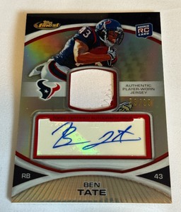 lot 34A image: Ben Tate RPA 99 Auto Relic 2010 Topps Finest Refractor #101 Rookie Football Card