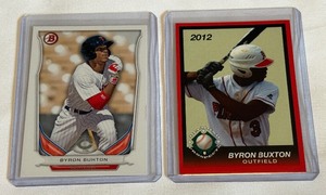 lot 44A image: Byron Buxton 2 RC Minnesota Twins Baseball Lot