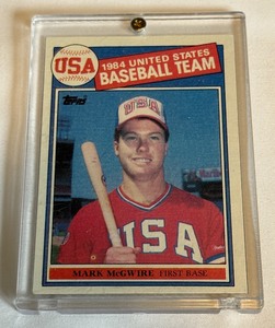 lot 45A image: Mark McGwire RC 1985 Topps USA #401 Rookie Vintage Baseball Card