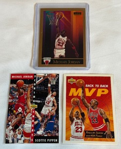 lot 52A image: Michael Jordan 3 Card Basketball Lot