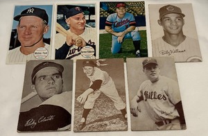 lot 55A image: 7 Card Baseball Star Giant and Exhibit Card Lot - Killebrew, Ford, Roberts, Colavito, Williams