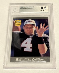 lot 59A image: Brett Favre RC Beckett Graded 8.5 NM-MT 1991 Fleer Ultra Updated #U1 Rookie Football Card