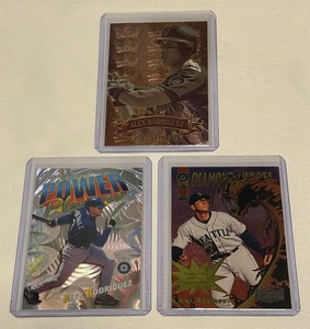 lot 69A image: Alex Rodriguez 3 Card Premium Inserts Baseball Card Lot