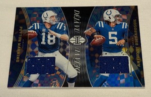 lot 74A image: Peyton Manning  Anthony Richardson Dual Relic 2024 Illusions Dejavu #DV-IND Football Card