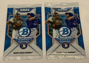 lot 86A image: (2) 2021 Bowman Chrome Baseball Card Packa