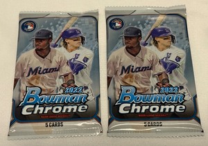lot 87A image: (2) 2022 Bowman Chrome Baseball Card Packs